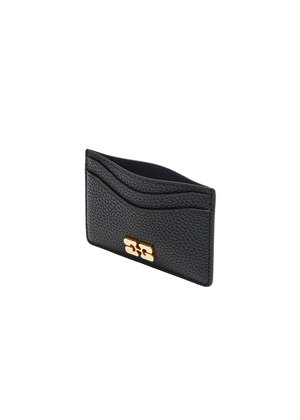Grained Gold bou card holder Sort A7303 Ganni 